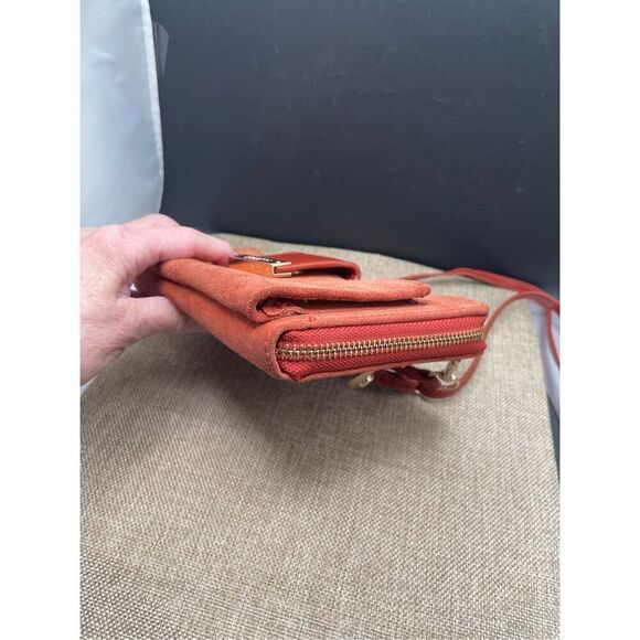 Spartina 449 Suede Crossbody or Clutch Wallet  Rust Color - Picture 10 of 16